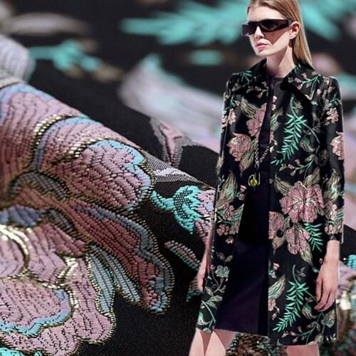 Cercis chinensis relief advanced encryption brocade jacquard plush fabric for coat tissu au meter cheap fabrics DIY shabby chic