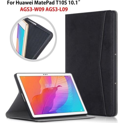 Case For Huawei MatePad T10S AGS3-L09 AGS3-W09 10.1'' Cover Funda Tablet Soft Silicone PU Leather Stand Shell