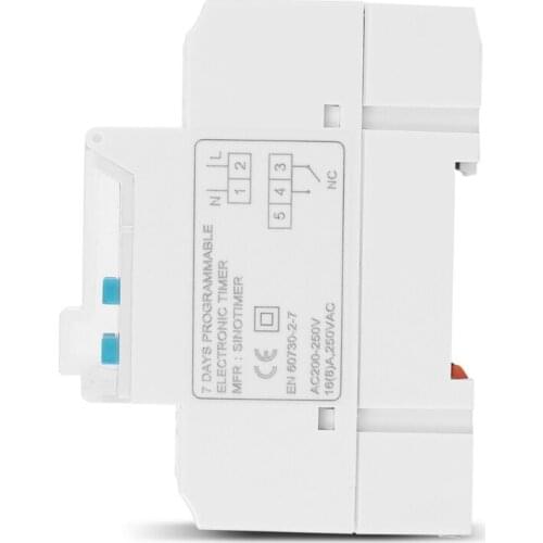 16A Power Output Digital Timer Programmable Timer Relay 120v/220v/24v/12v/5v Digital Timer Switch Din Rail Mounting