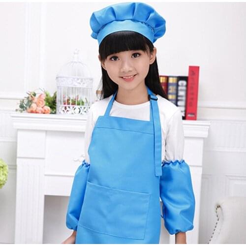 Children Kid Cooking Baking Painting Art Craft Front Pocket Apron Boys Girls Apron Adjustable Chefs Kitchen Cooking Drawing Bib