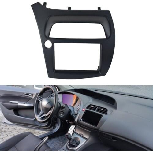 Double Din Fascia Fit Radio DVD Stereo CD Panel Dash Face Frame Mounting Installation Trim Kit For Honda Civic
