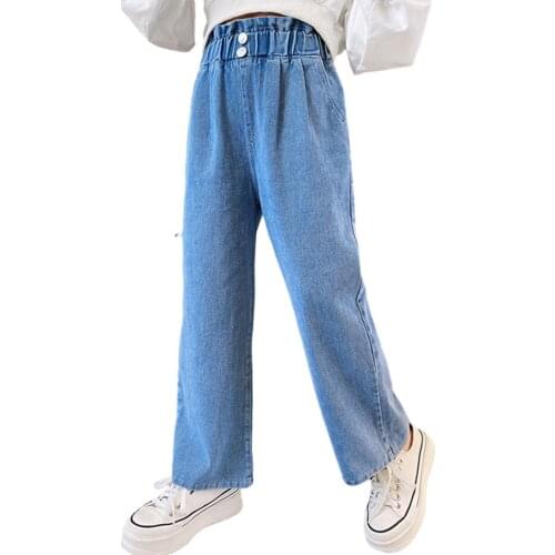 Jeans For Girls Haist Waist Kids Jeans Girls Casual Style Kid Jeans Spring Autumn Childrens Clothing 6 8 10 12 14
