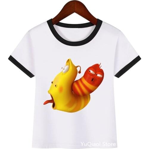 2020 Funny animation larva cartoon print t shirt boy/girls kids clothes summer tops t-shirt camisetas Stinky insects tops tshirt