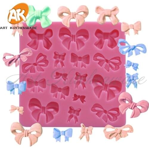 Cake Tools Varety 3D Bowknot Shape Silicone Mold Sugarcraft Fondant Molds Chocolate Mould Kitchen Bakeware Moule Silicone SM-286