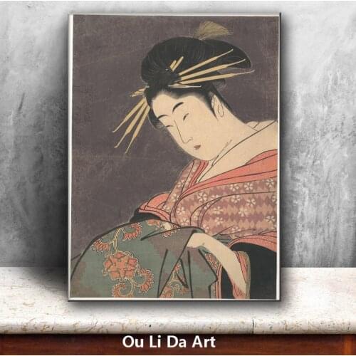 Classical Japan kimono dress women oil painting canvas painting printings printed on canvas wall art decoration picture