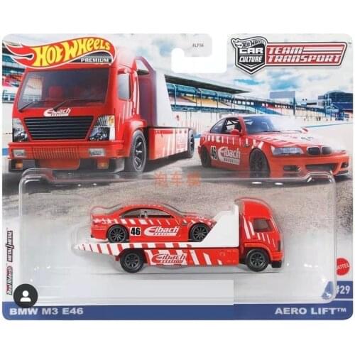 Hot Wheels Cars BMW M3 E46 & AERO LIFT Car Culture Team Transport Real Riders Collection Metal Diecast Model Vehicles FLF56