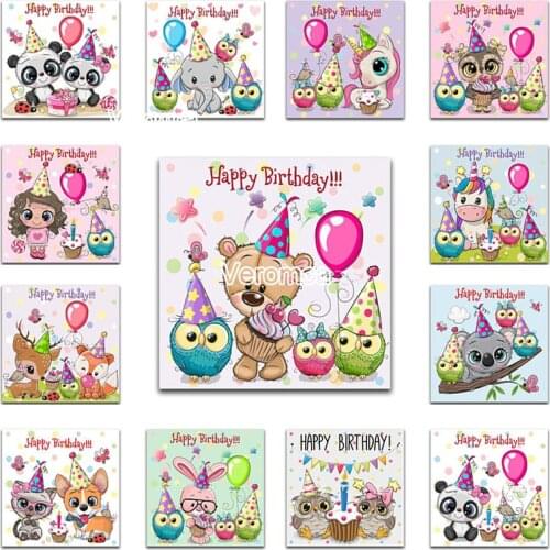 Cute Cartoon Animal Diamond Painting Kits for Kids Elephant Panda Girl Deer Rabbit Full Diamond Embroidery Diy Birthday Gift