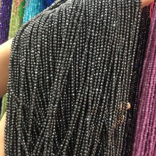 Natural Stone Section Hematite Small Beads 3 mm Section Loose Bead for Jewelry Making Necklace DIY Bracelet