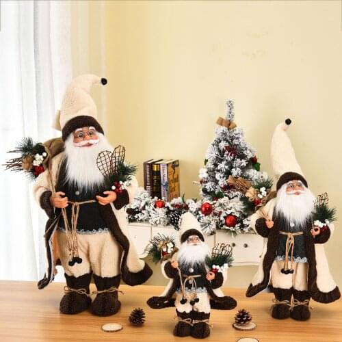 New Years Gift New Christmas Decorations 30cm Santa Claus Doll Frameless oil painting Plush Santa Claus Toy Ornaments Christmas