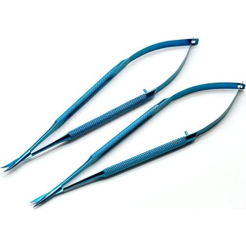 Titanium Aesthetic Plastic Surgery ophthalmic microsurgical scissors corneal scissors microsurgical scissors 12.5 / 14/16 /18cm