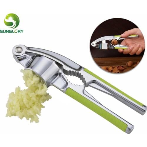 Stainless Steel Garlic Press Crusher Grinding Slicer Mincer Chopper Ginger Fruit Cutter Vegetable Kitchen Gadgets Cooking Tools