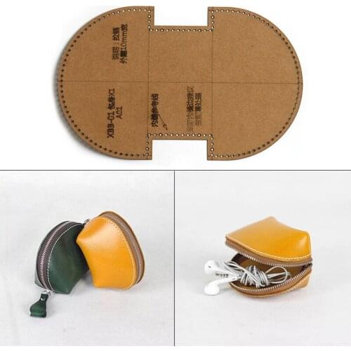 DIY Shell Bag Kraft Paper Template Leather Semicircle Wallet Acrylic Pattern Coin Pocket Sewing Design Leather Drawing Stencils