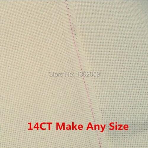 Aida Cloth Light Beige Buff Cream-Coloured Cross Stitch Canvas Embroidery Fabric--14CT Size 100X50cm-- Ivory