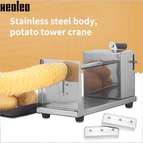 XEOLEO Potato Tower Cutter Potatos Chip maker Potato Tower machine Manual Rotater Tornado Potato Machine Kitchen home Tool
