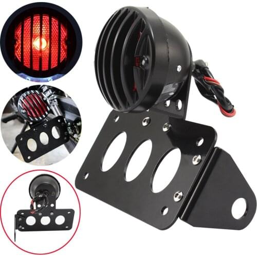 Motorcycle Taillights Side Plate License Registration Plate Light Modified Retro Taillights Rear Light Bracket Plate Rack