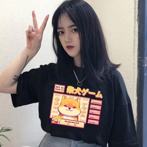 Summer Vintage Cartoon Hip Hop Ulzzang asual Loose Punk Short Sleeve Korean Harajuku dropshipping tops tees o-neck women tshirt