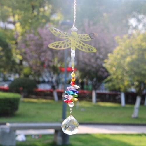 1PCS Dragonfly Crystal Suncatcher Ball Prism Pendant Window Hanging Sun Catcher Home Garden Decor Christmas Tree Decoration