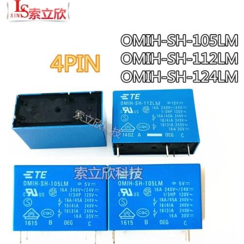 10PCS/LOT NEW Relay OMIH-SH-112LM OMIH-SH-124LM OMIH SH 124LM OMIHSH 112LM 12VDC 24VDC 12V 16A 4PIN A set of normally open