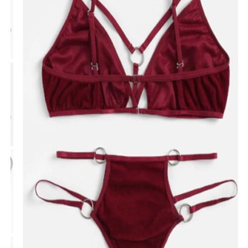 2pcs Summer Sexy Women Fashion Swimwear Bathing Swimsuit Bandage Bra Thong Bikini Set Push-up Padded