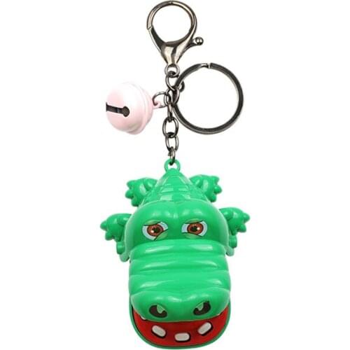 2019 new cartoon bite crocodile tidy game keychain children innovative toy bar game toy creative gift