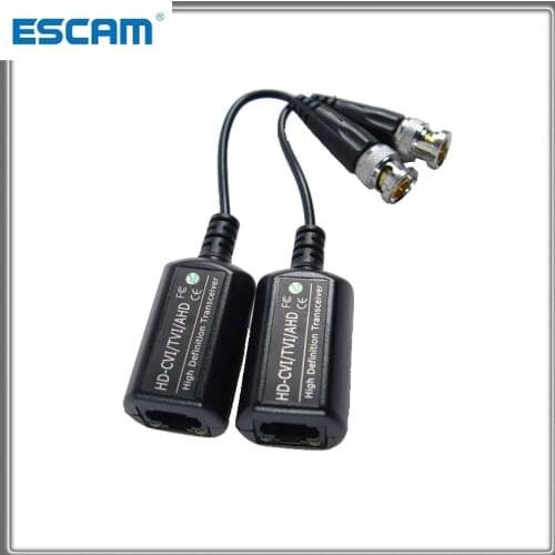 215V 200M Range For HD CVI/AHD/TVI Twisted BNC CCTV Passive Transceivers Cat5 CCTV UTP Video Balun IPC For 2MP 3MP 4MP ESCAM