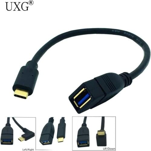 25CM Gold Plated USB 3.1 Type C Male To USB 3.0 A Female Cable Mac Google Chromebook