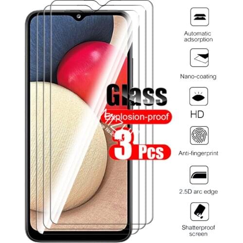 3pcs tempered glass for samsung galaxy a02s screen protector for samsung galaxy a02s a 02s protective glass film