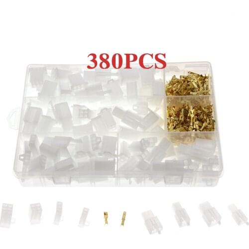 380Pcs/set Car Motorcycle Electrical 2.8mm 2 3 4 6 Pin Wire Terminal Connector Fixed Hook Male Female Terminals