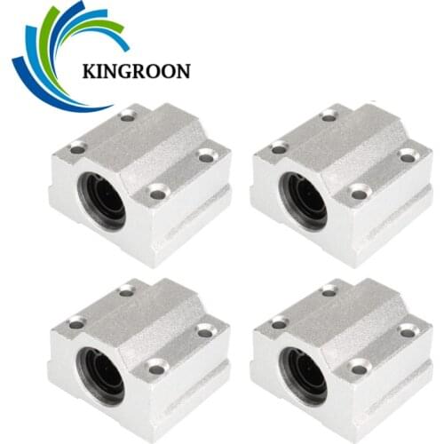 4Pcs SC6UU SC8UU SC10UU SC12UU SC16UU SCS20UU Linear Ball Bearings Aluminium Slide Bushing Block For Linear Guild Rail Shaft