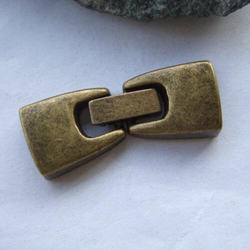 5 Sets Antique Bronze 12mm Clip Snap Clasp for 12x3mm Flat Leather Bracelet Jewelry Making
