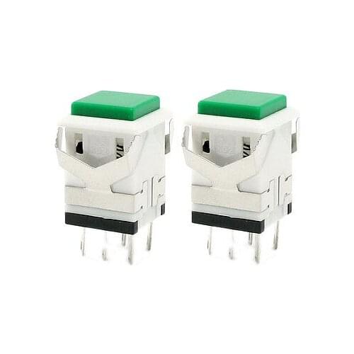 AC 220V 5A 6 Terminals Momentary Red Square Pushbutton Switch