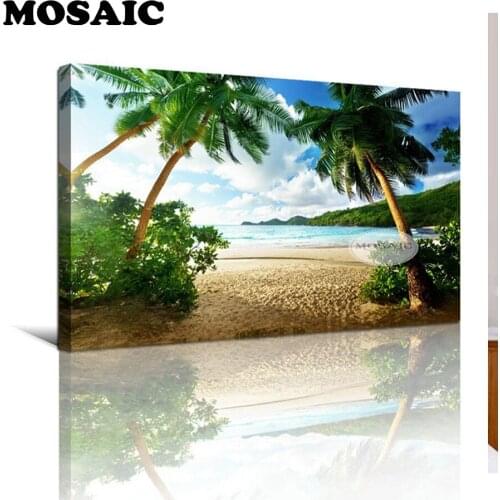 5d DIY Diamond Painting,Cross Stitch,beach Landscape Needlework,Home Decor,Full,Rhinestone,Mosaic,5D Diamond Embroidery B164