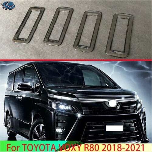For TOYOTA VOXY R80 2018 2019 ABS Chrome piano black Rear Roof Air Confitioner AC Vent Frame Cover Trim