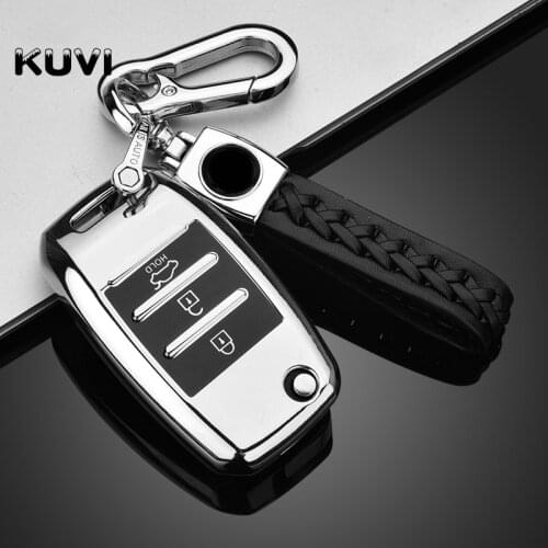 TPU Folding Car Key Cover Protection For KIA Sid Rio Soul Sportage Ceed Sorento CeratoK2 K3 K4 K5 Remote Case Protect Keychain