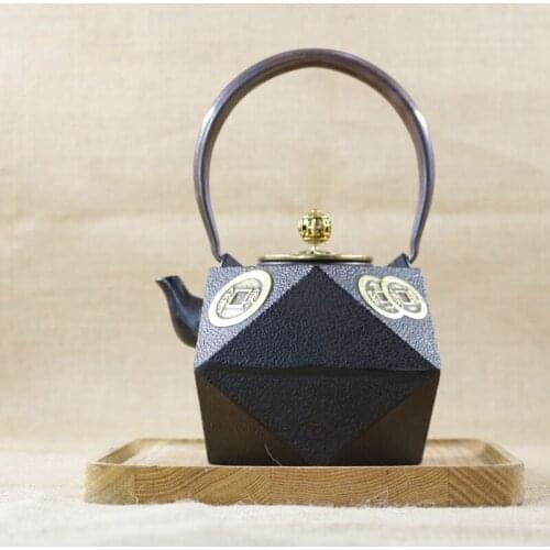 New Arrival 1300ML Handmade Cast Iron Kettle Carbon Furnace Cast Iron Pot Kung Fu Pu'er Teapot Oxidized Uncoated Free Shipping