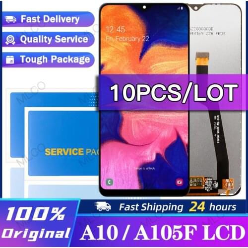 10PCS/LOT 6.2" Display for SAMSUNG Galaxy A10 A105 A105F SM-A105F LCD Touch Screen Digitizer Assembly Replacement with frame