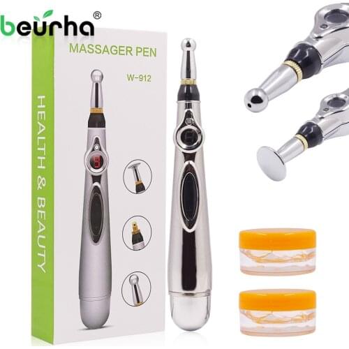 Electric Face Massager Skin Tightening Tens Massage Device Meridian Energy Pen Pain Relieving Magnet Therapy Facial Lifting