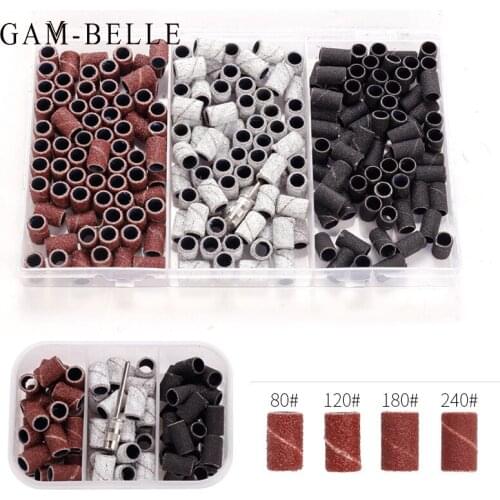 GAM-BELLE 80# 120# 180# Electric Nail Machine Nail Drill Bits Nail Art Sanding Bands UV Gel Acrylic Polish Remover For Nail Tool