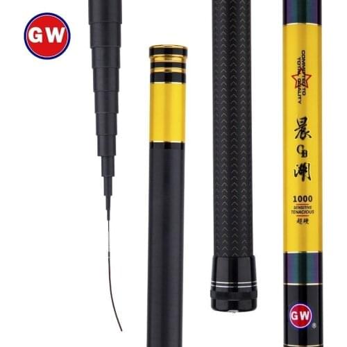 GW Super Long Fishing Rod 8m 9m 10m 11m 12m Telescopic Section Carbon Light Fish Hand Pole Hard Pesca Angeln Carp Olta Reed Cane