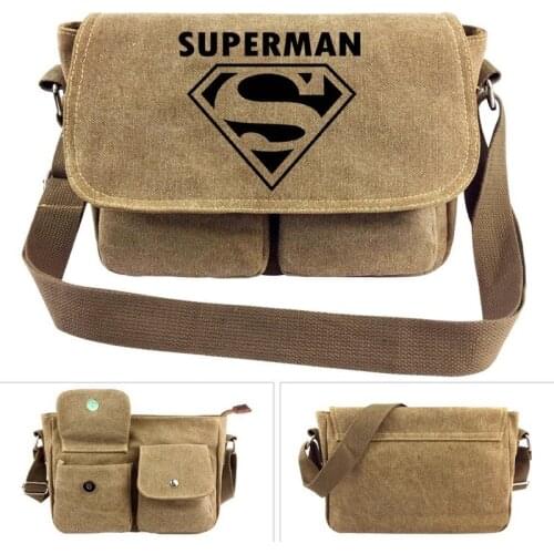Disney Marvel Canvas One-shoulder Messenger Bag Student School Bag Superman Iron Man Thor Wonder Woman Satchel