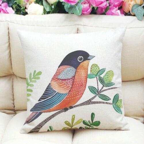 BIgmUm 3D digital printing birds linen pillow cases back cushion pillowcase bedding room pillow cover 45 x 45 cm