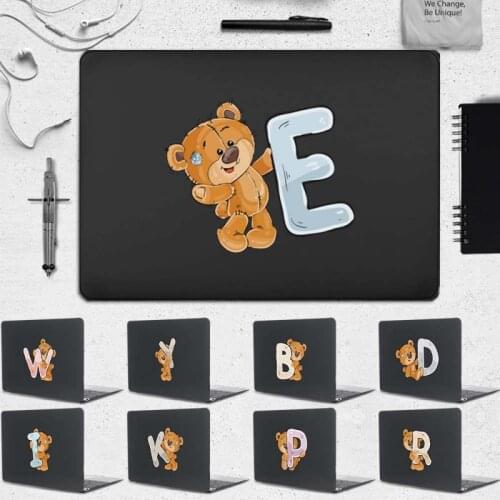 Matte Hard Laptop Case for MacBook Pro Retina 13 15 16 Inch/Pro 13 A2338 A2251 A2289 A2159/Pro 16" A2141 Bear Letter Pattern