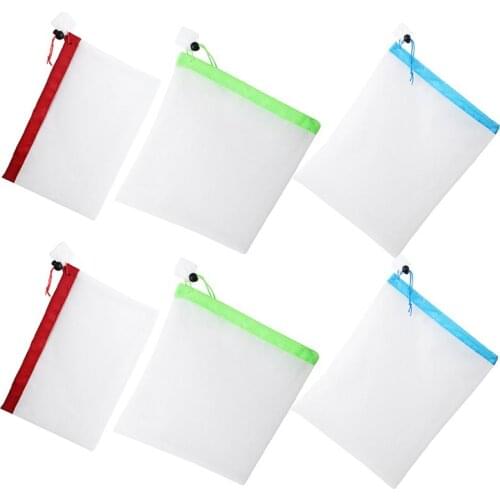 6pcs Reusable Mesh Produce Bags Washable Eco Friendly Bags For Grocery Shopping Storage Fruit Vegetable Toys