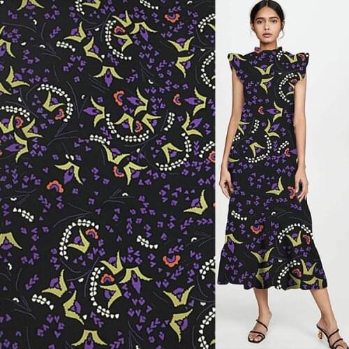 Fashion abstract design 100% pure silk georgette crepe silk fabric 18momme,SCG604