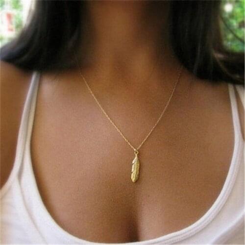 Lusion Jewelry Luxury Simple Leaf Choker Neckalce Female Bohemian Boho Chunky Pendnats Neckalces Accessories Hot Wholesale Price