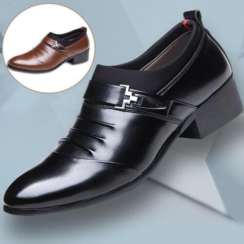 Mens Pointed Toe Height Increasing Shoes Dress Business Shoes New Stylish Mens Pointed Formal Business Casual Shoes