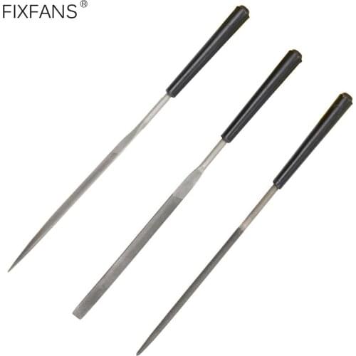 FIXFANS 3Pcs/Set Round Flat Triangle Needle Files Set Hand Tool for Jeweler Diamond Wood Carving Metal Glass Stone Craft Tools