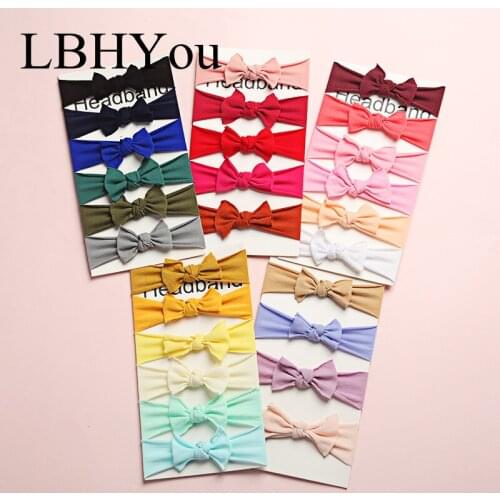27colors New Toddler Baby Bows Nylon Headbands Super Soft &Stretchy Elastic Nylon Hairbands Girls Hair Accessories