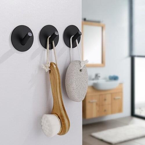 NEW Multi-Purpose 2021 Self Adhesive Hooks Kitchen Utensil Clothes Hook Bathroom Hanger Stainless Steel Home Door Wall Straight
