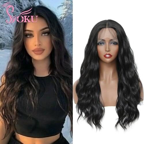 SOKU 99J Lace Font Wig Synthetic Curl Hair Red Color Lace Wig For Black Women 22 Inch Natural Curly Wig Heat Resistant Fiber